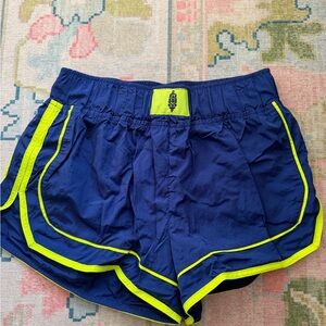 FP Movement Navy and Neon Athletic Shorts